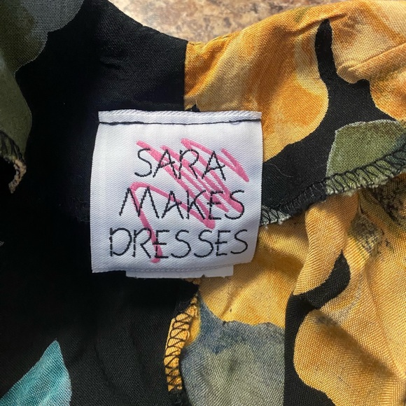 Vintage Sara Makes Dresses Maxi 90s Floral Dress Phoebe Buffay Size 8 - Picture 8 of 10